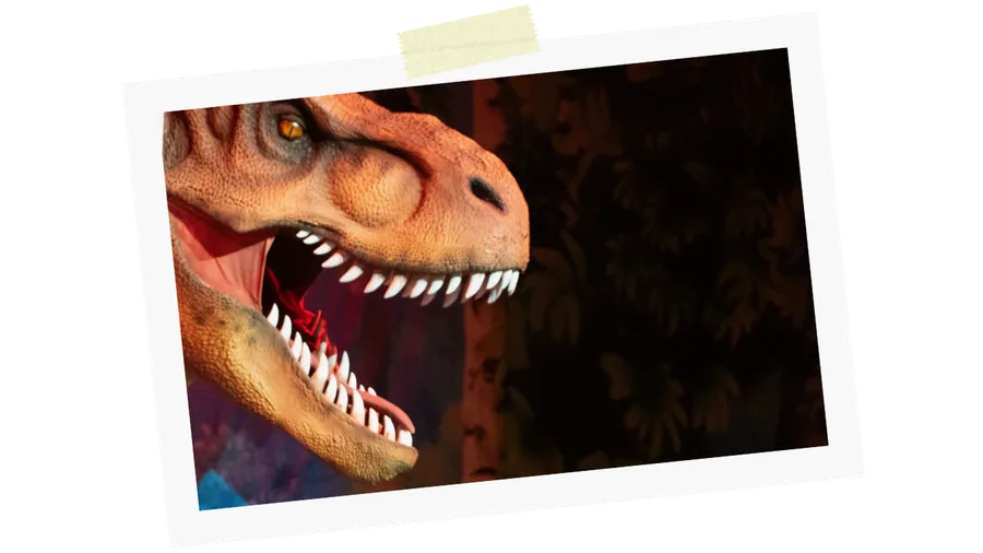 A roaring T-Rex on stage at Jurassic Wild